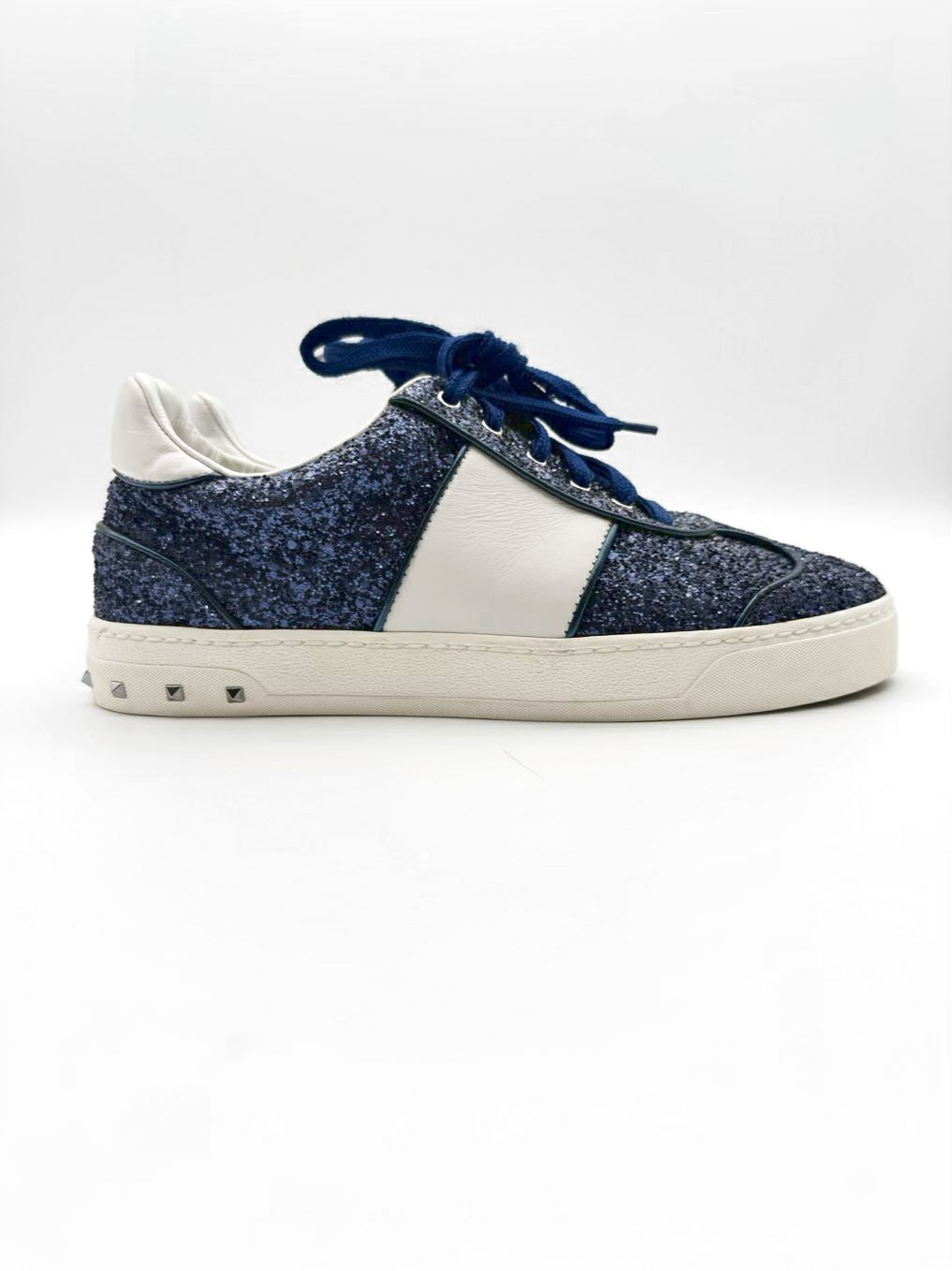 VALENTINO GARAVANI WMNS Size 38 Blue & White Sparkle Sneakers