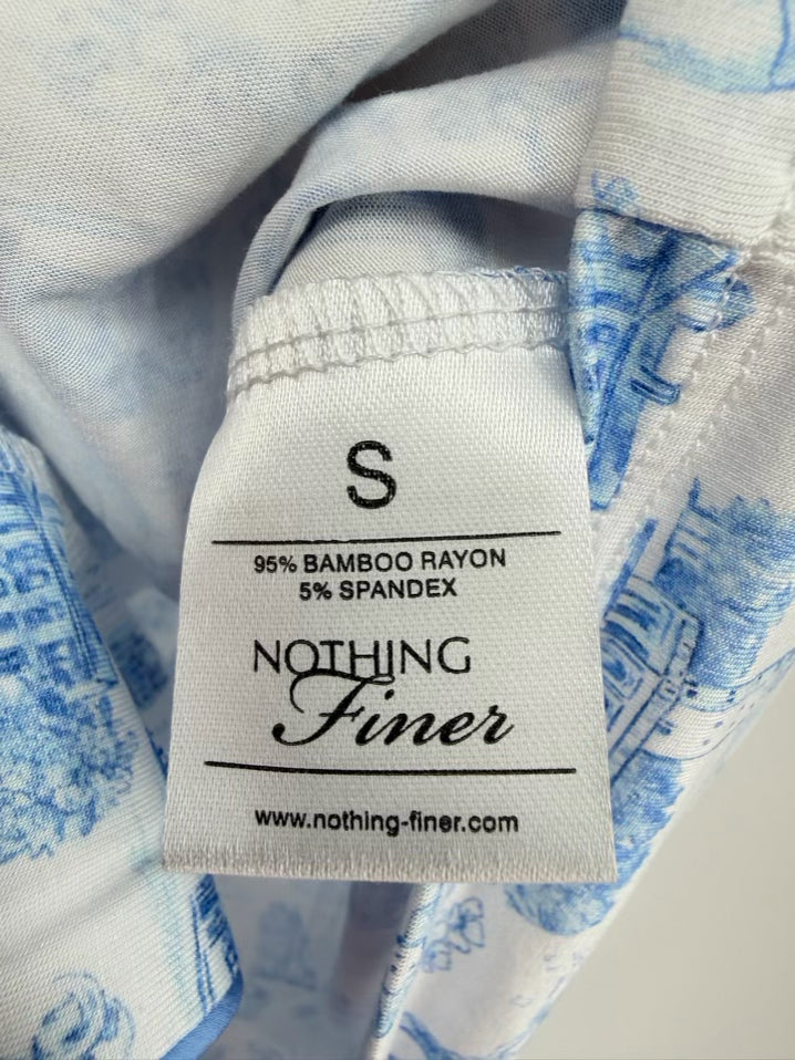 NOTHING FINER UNC - Tar Heels Wmn's Size S White & Blue Print Pajama Set NWT