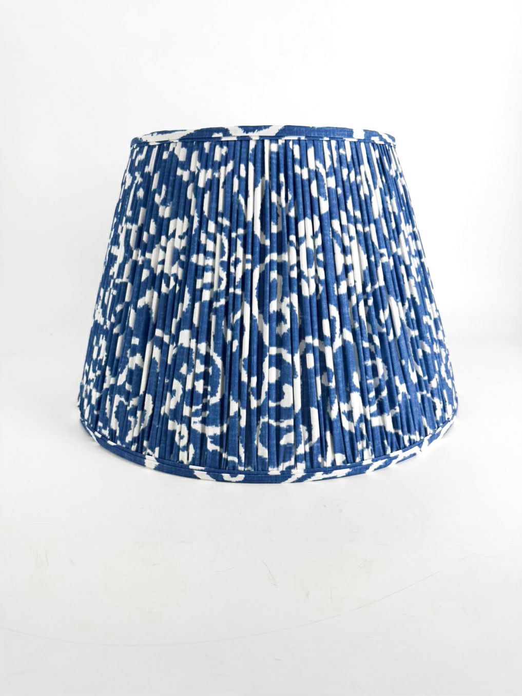 SORELLA GLENN Blue & White Fabric Pleated Lamp Shade