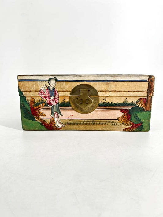 Yellow, Pink & Green Pigskin Box