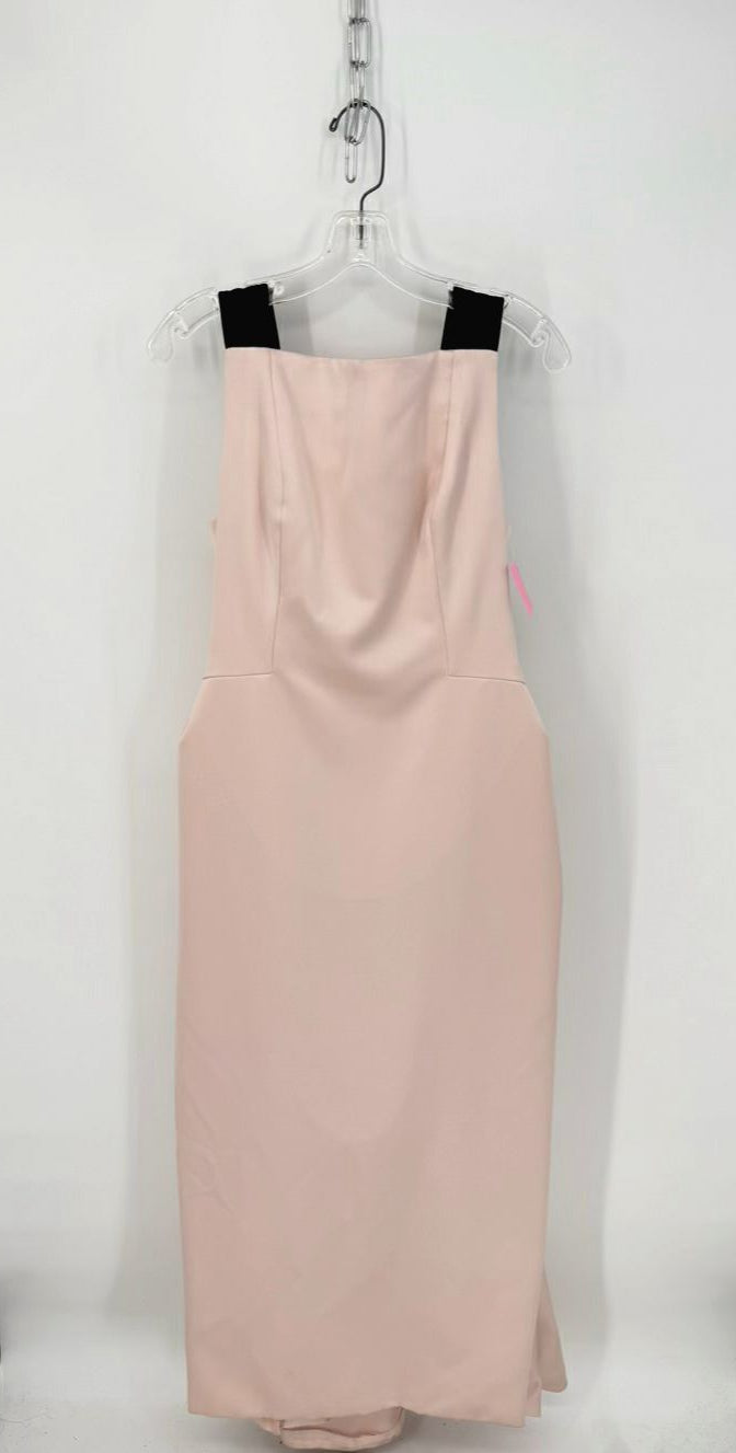VICTOR COSTA Size 12 Blush & Black Bow Evening Gown