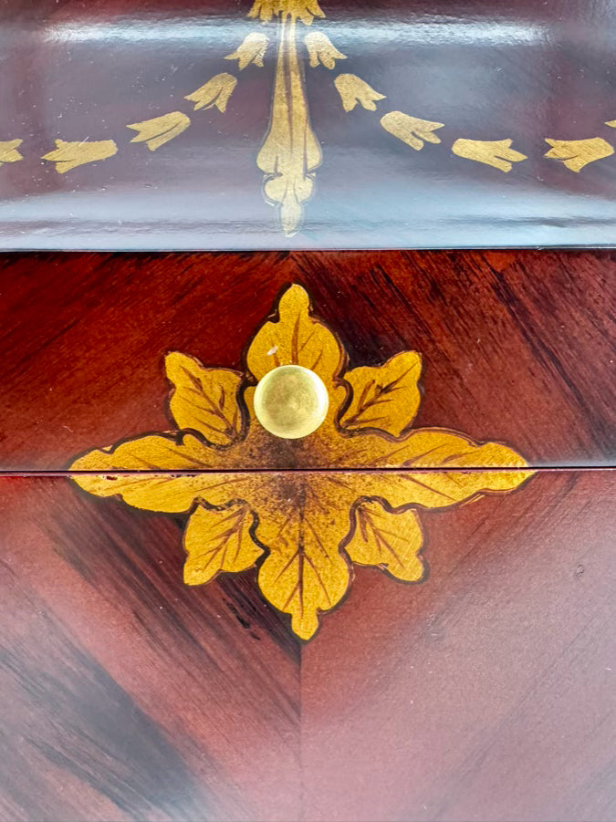 Brown Wood Box w/ Gold Accents