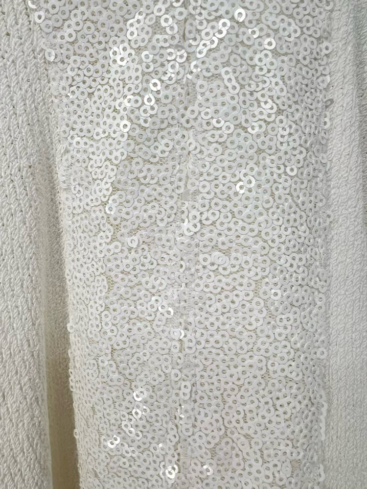 KARI ENGLAND Size XXL Cream Sequin Detail Knit Top NWT
