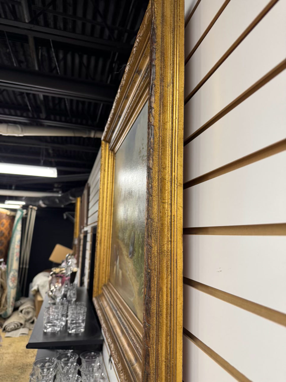 Farm Scene Painting in Ornate Gold Frame