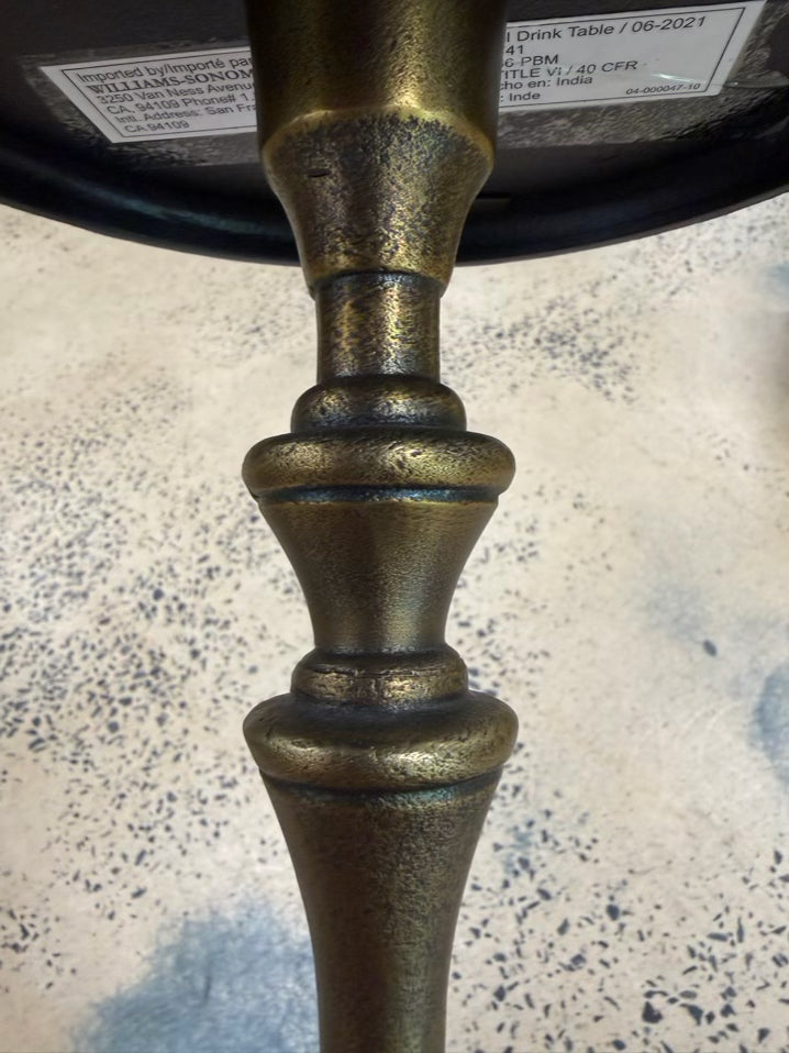 POTTERY BARN Brushed Gold Metal Occasional Table