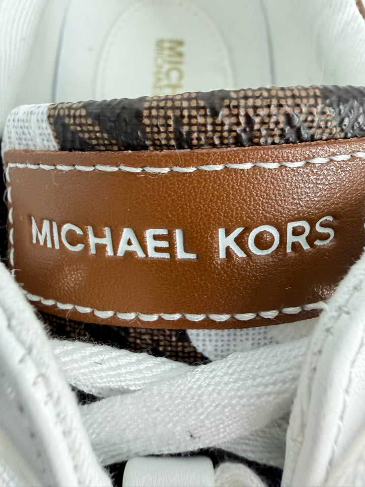 MICHAEL MICHAEL KORS Size 7 Brown & White Monogram Casual Shoes NWT