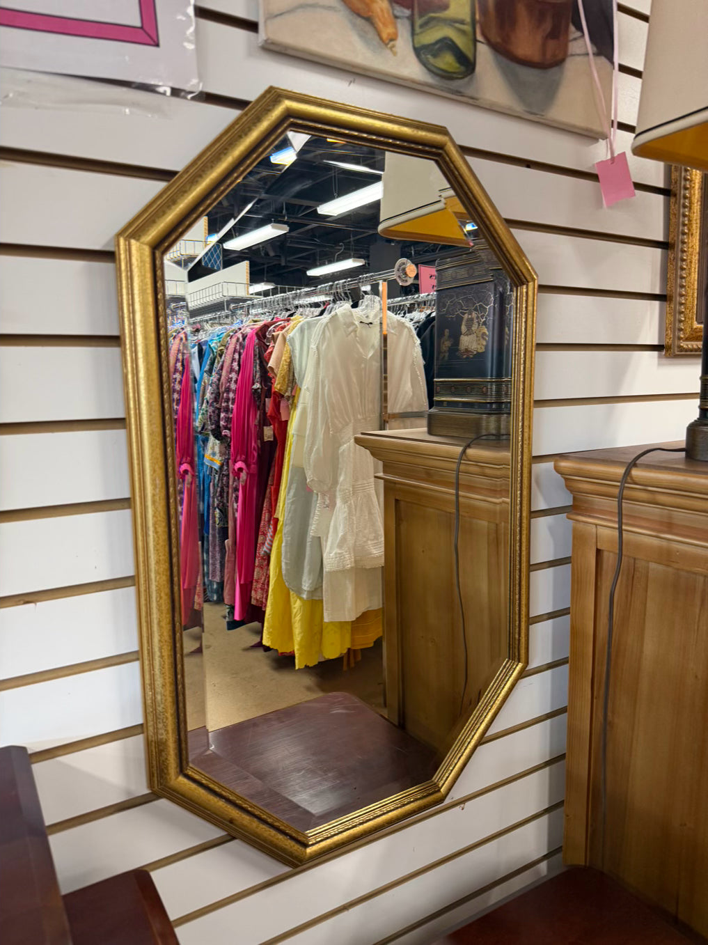 Gold Octagon Beveled Mirror