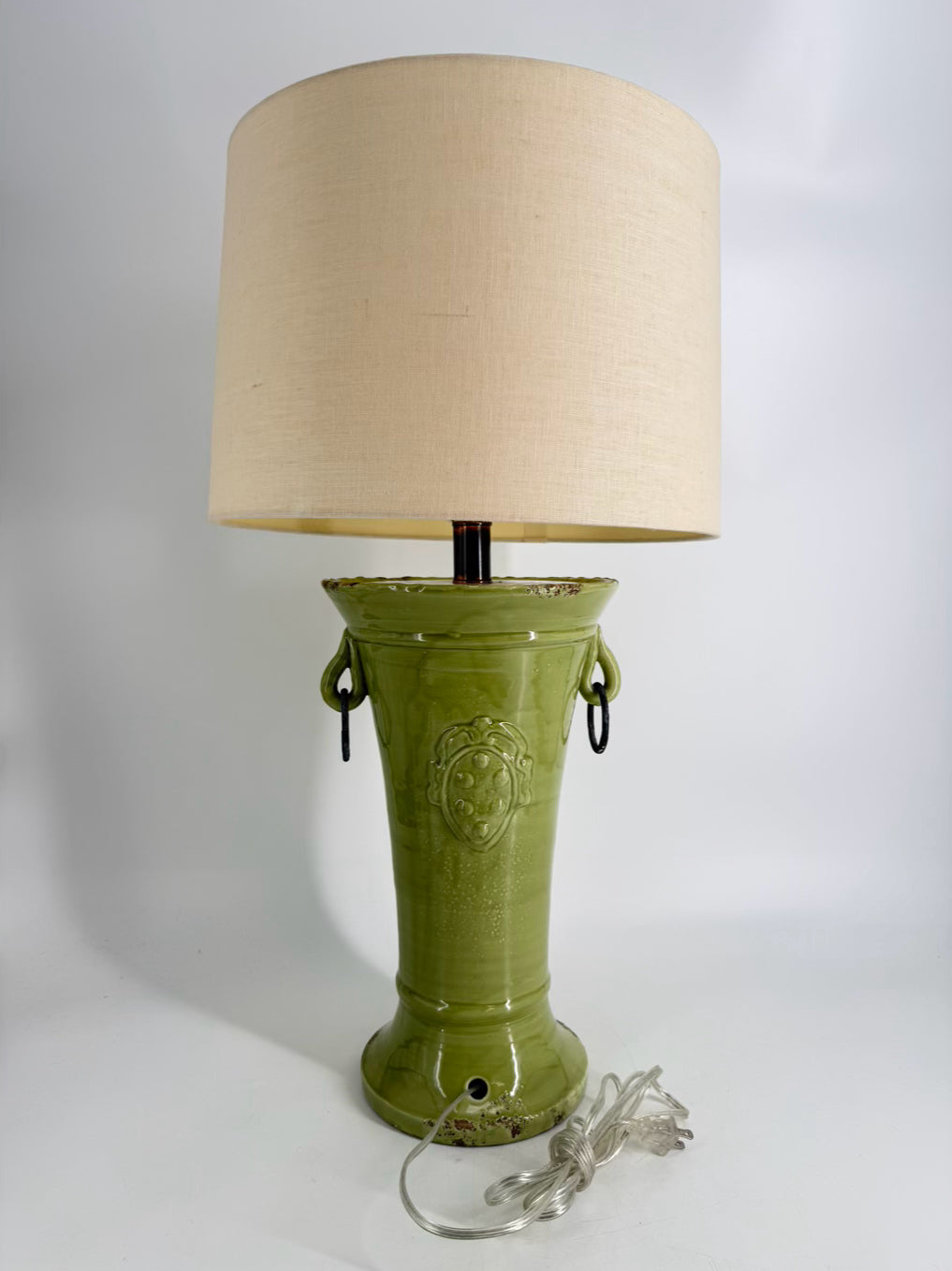Green Ceramic Lamp w/ Handles
