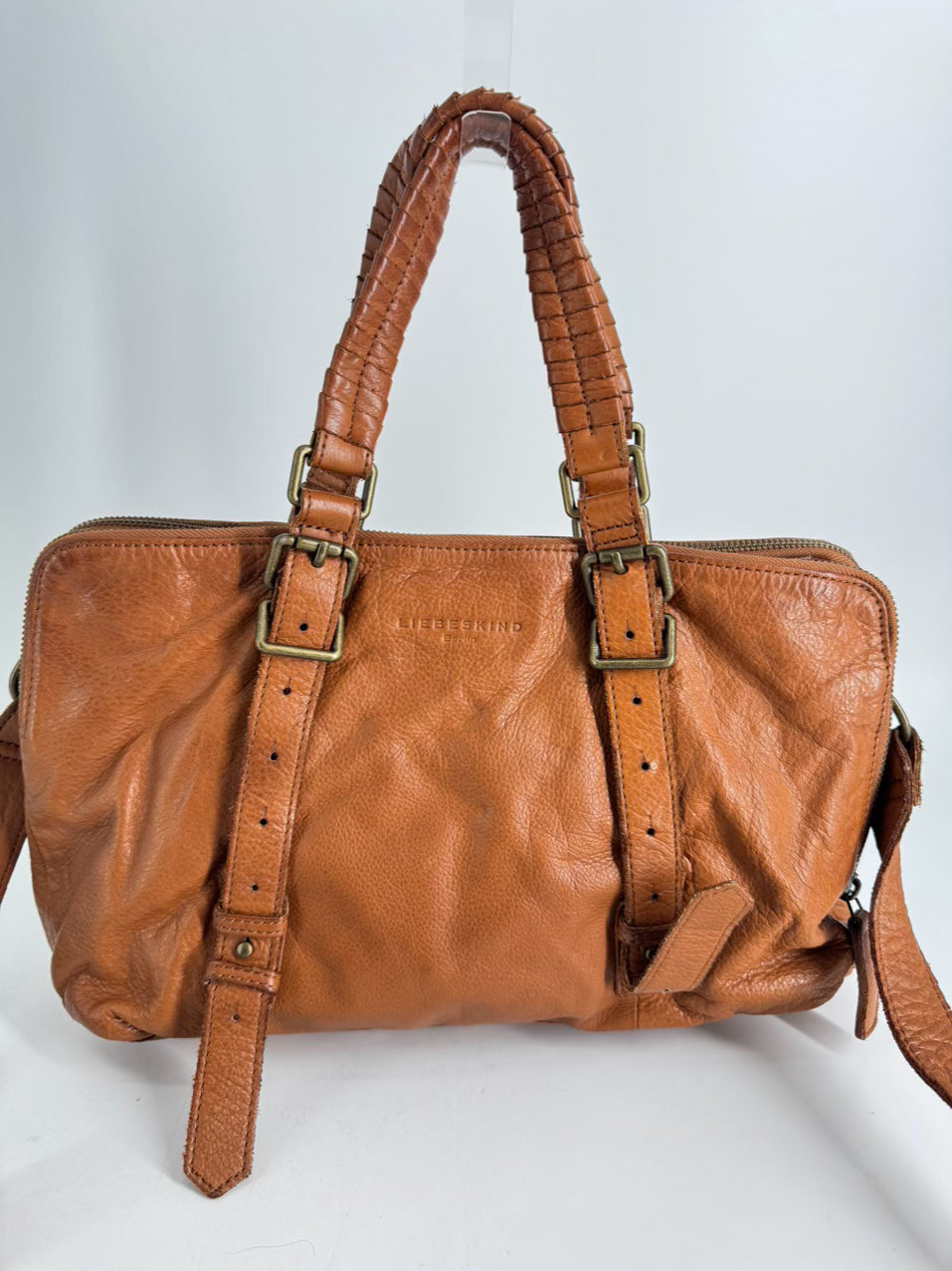 LIEBESKIND Cognac Leather Crossbody Bag