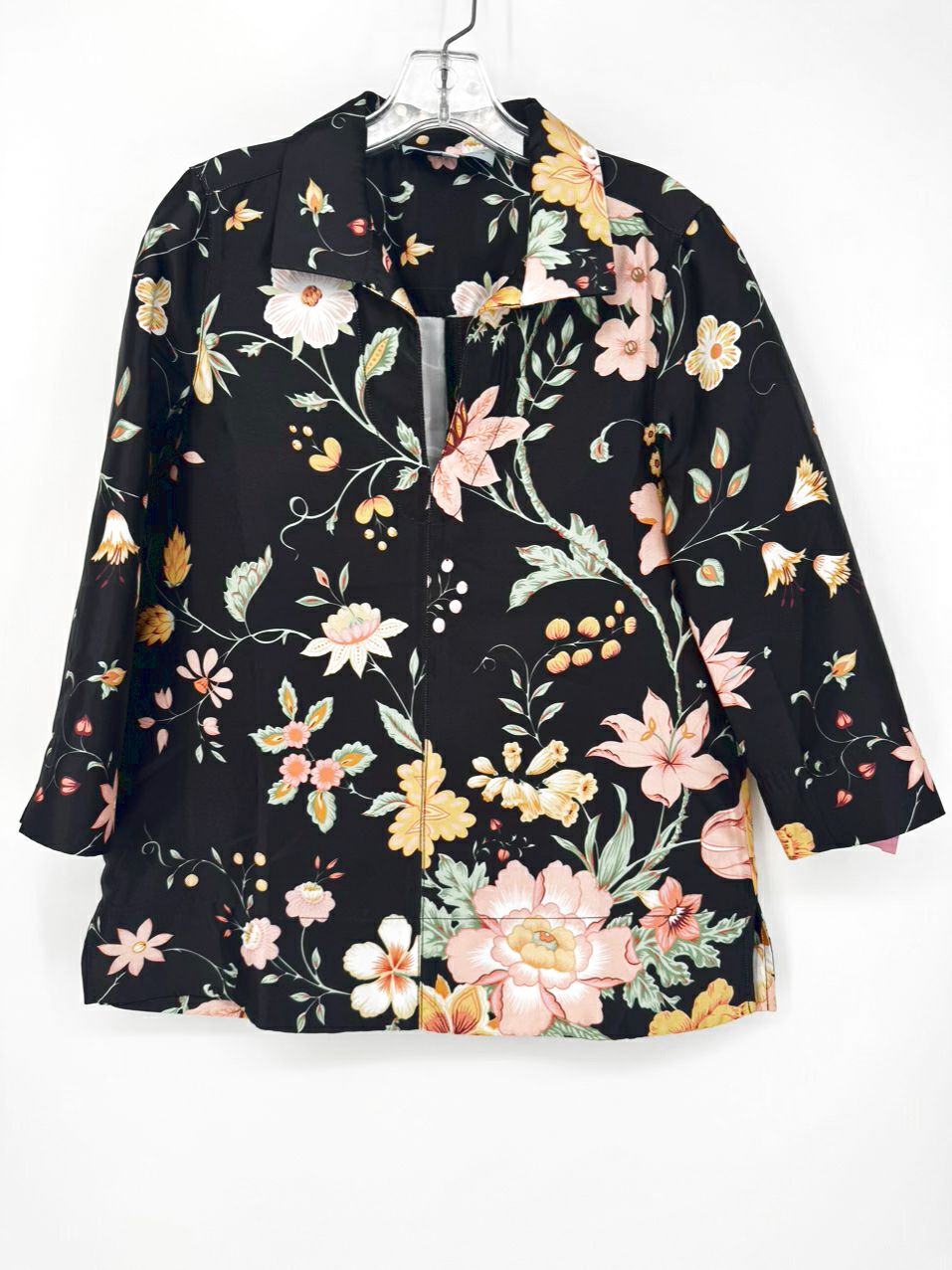 TUCKERNUCK Size S Black Floral Print Blouse