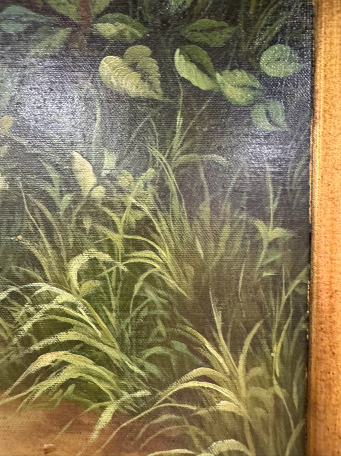 Farm Scene Painting in Ornate Gold Frame