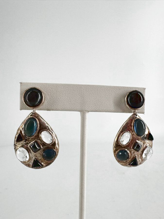 IPPOLITA STERLING SILVER Blue & Purple Rhinestone Earrings