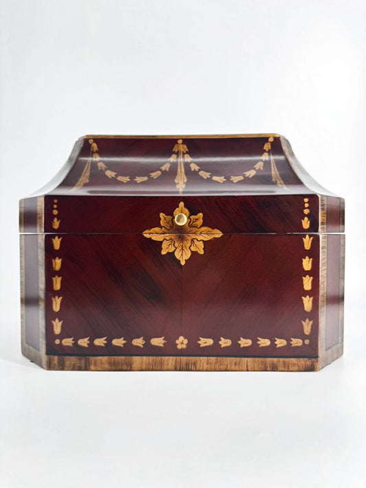 Brown Wood Box w/ Gold Accents