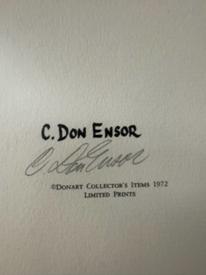 C. DON ENSOR "Coal Miners Gear" Print in Silver Frame