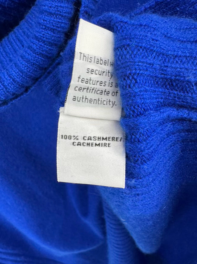 DIANE VON FURSTENBERG Size M Cobalt Cashmere Cowl Neck Sweater