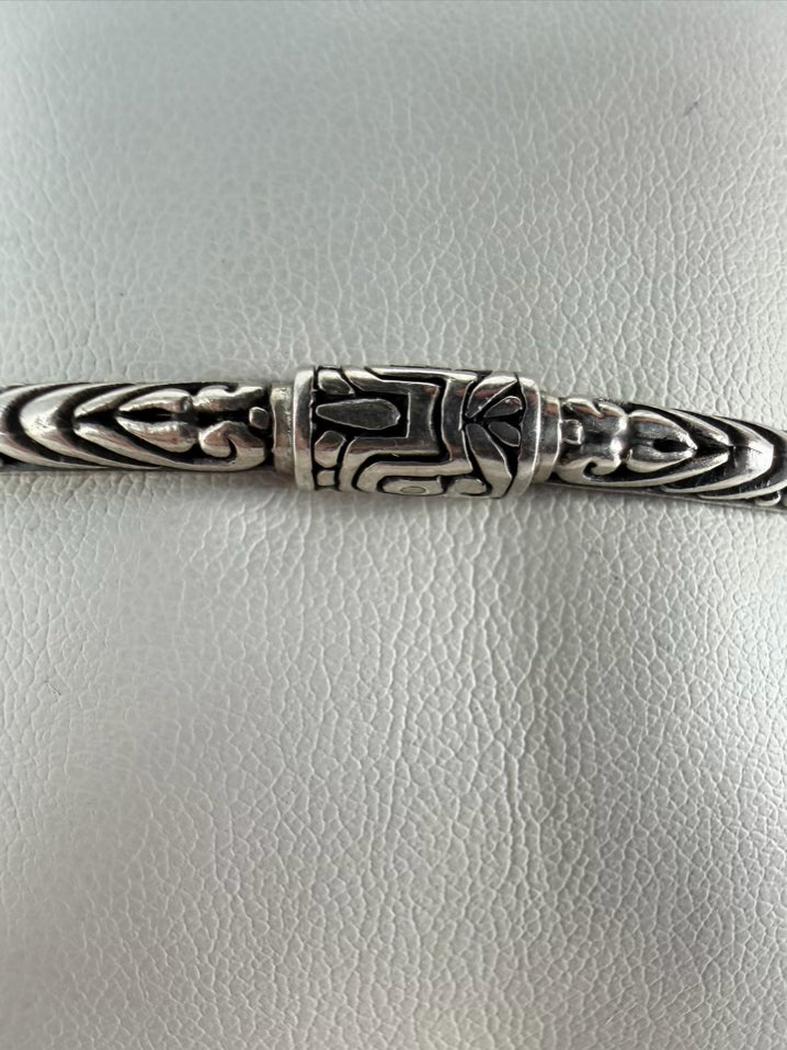 STERLING SILVER Green Prestolite Hinge Cuff Bracelet