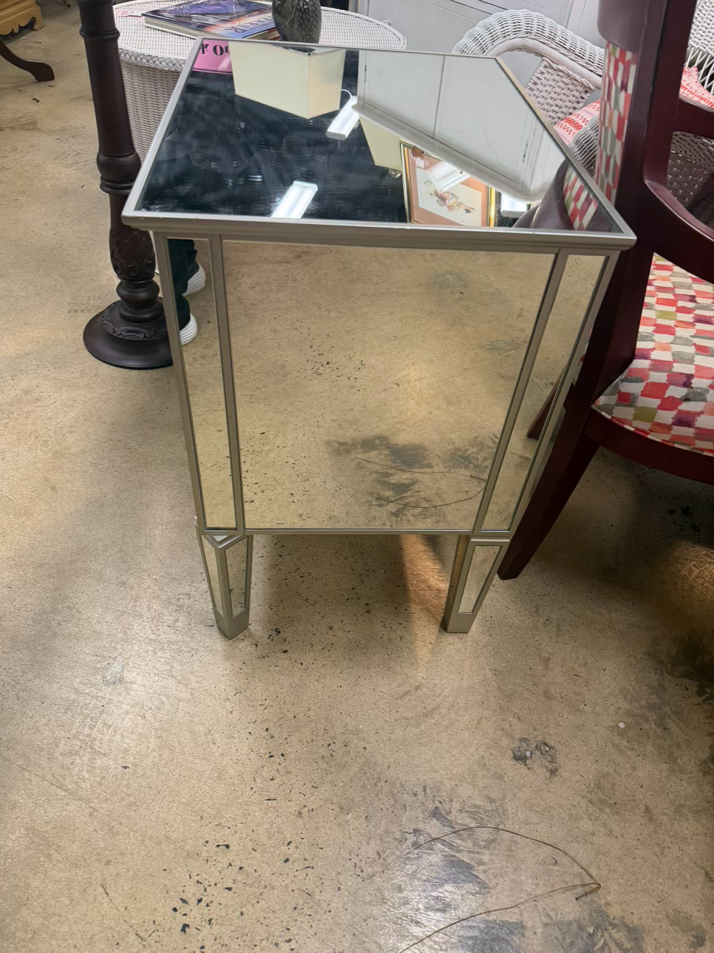 Mirrored End Table