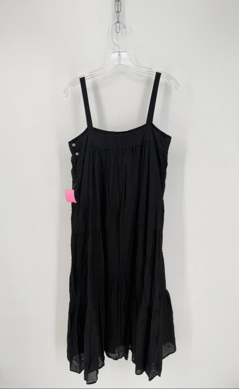JENNI KAYNE Size M Black Cotton Linen Blend Sleeveless Maxi-Dress