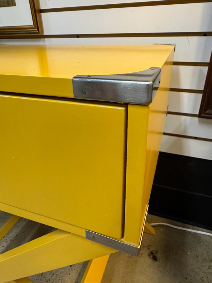 Yellow Wood End Table