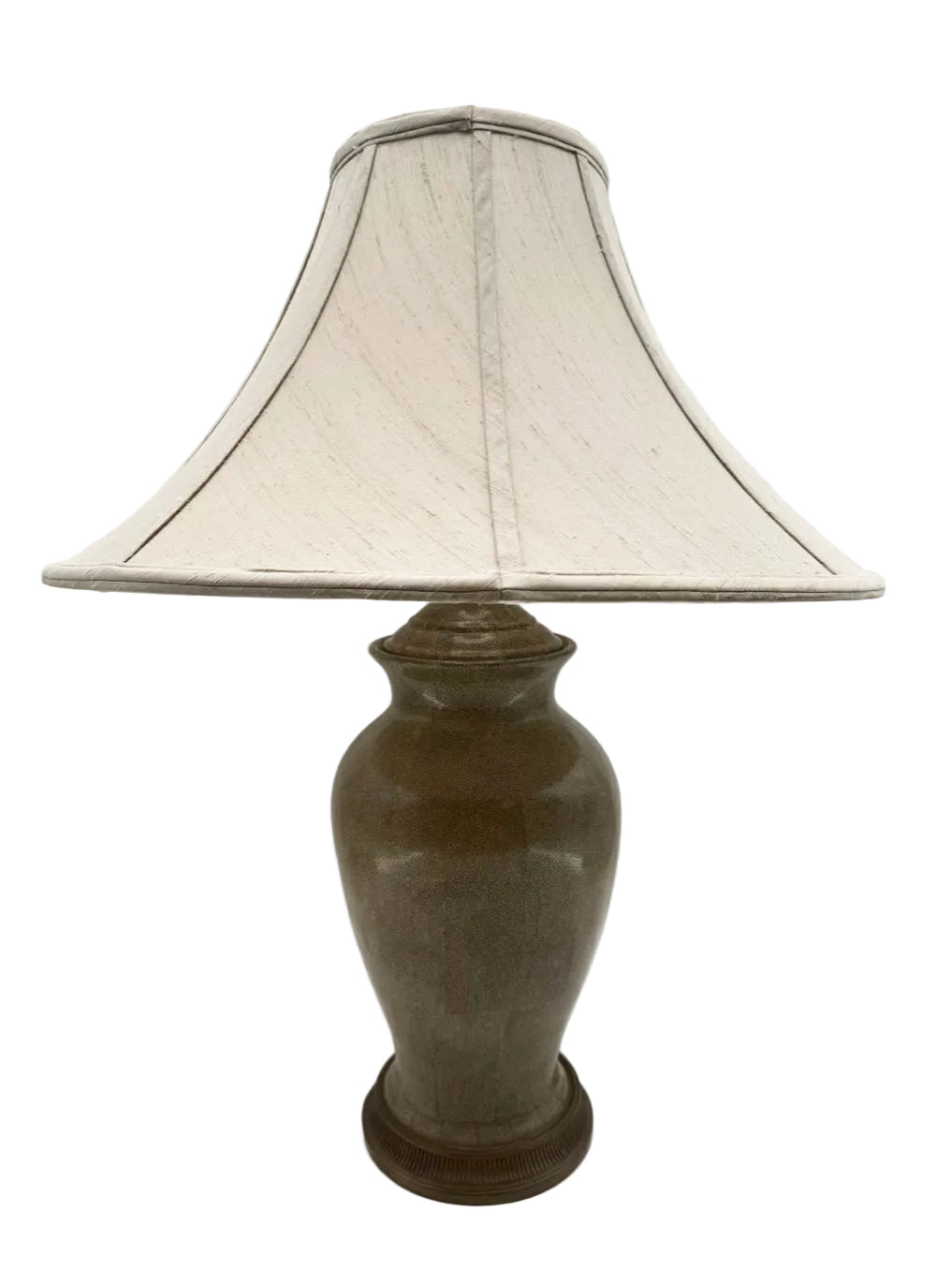 ASIAN Green Porcelain Jar Lamp w/ Shade