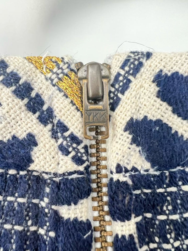 RENATA by RENATA GASPARIAN Size XS Navy & Gold Knit Top NWT