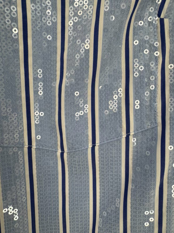 VERONICA BEARD Size 4 Blue & White Sequin Maia Top NWT