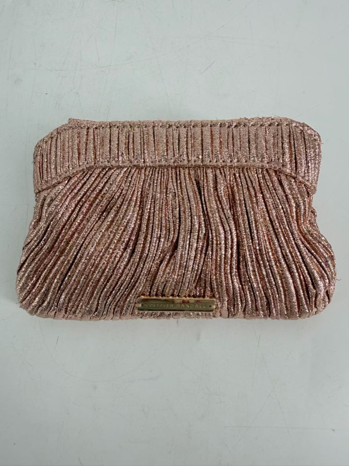 LOEFFLER RANDALL Rose Gold Fabric Crinkle Evening Bag