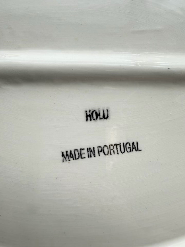 HOLU PORTUGAL Brown & Yellow Pottery Hand Painted Soup Tureen