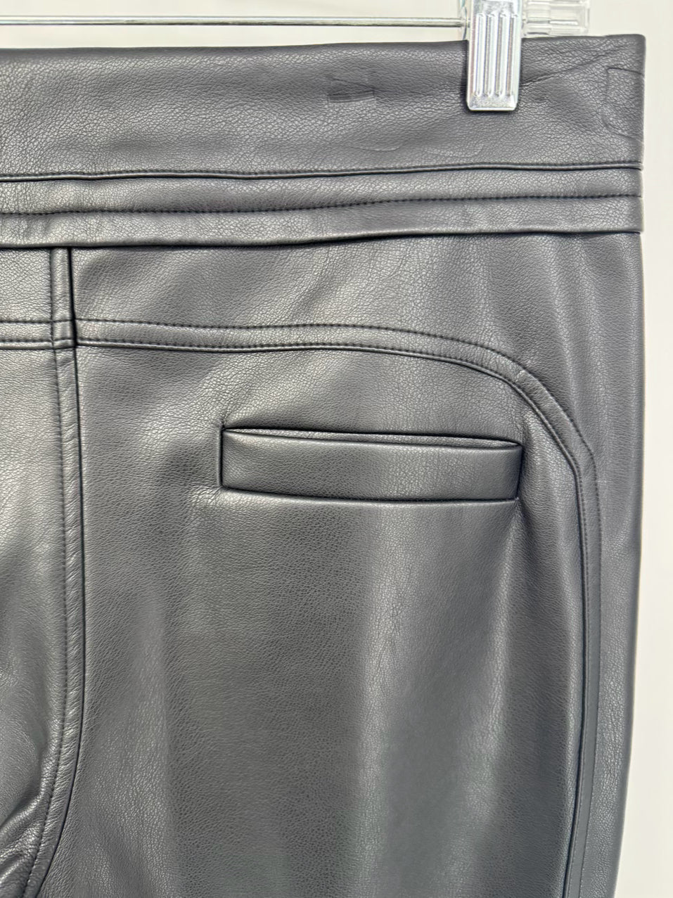 ALEXIS Size S Black Faux Leather Ruffle Pants