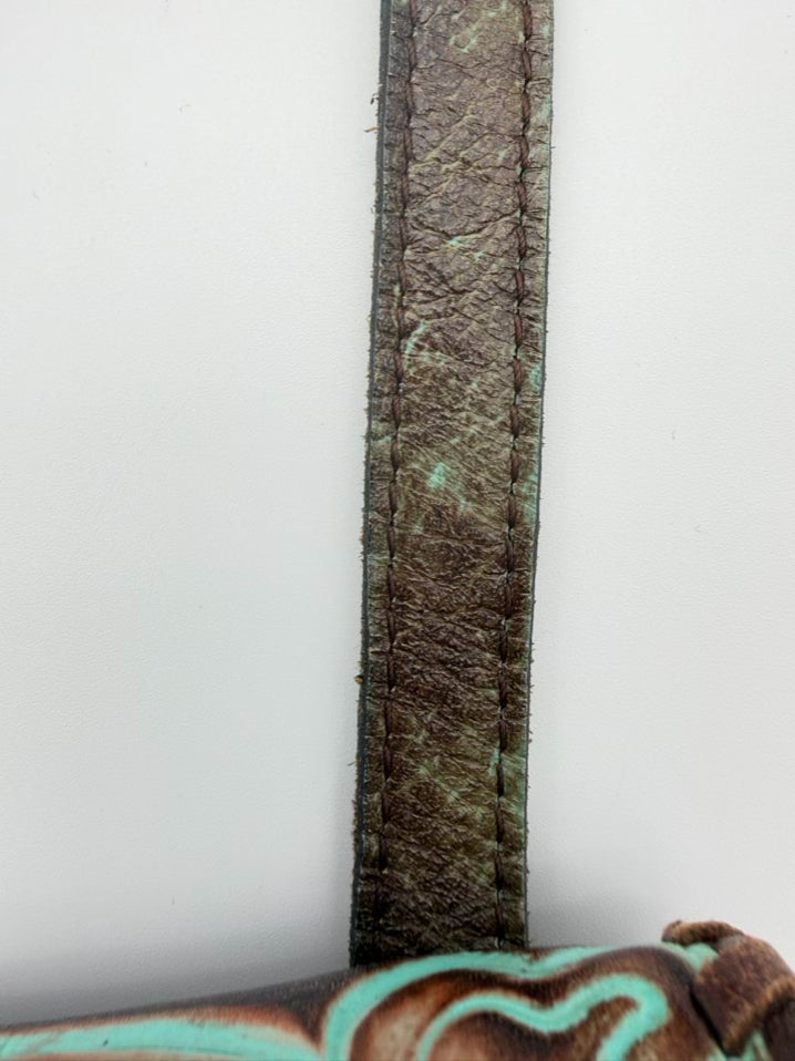 PATRICIA NASH Granada Brown & Blue Tooled Leather Crossbody Bag