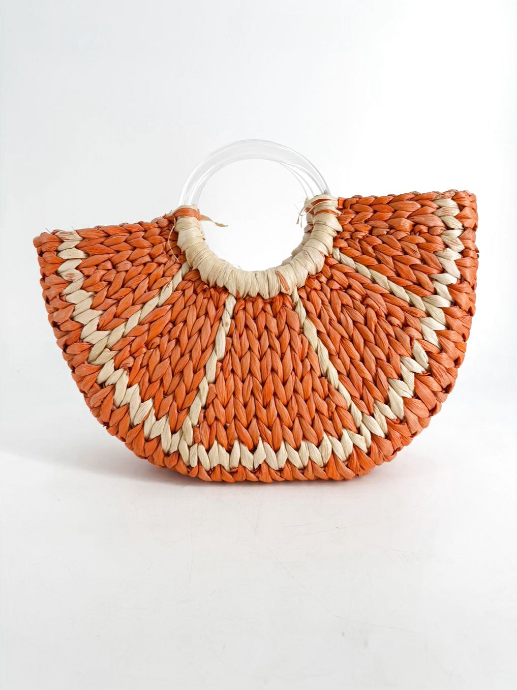 KATE SPADE Orange & Cream Straw Orange Slice Bag