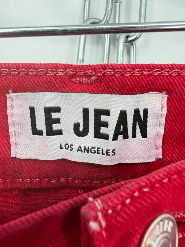 LE JEAN Wmn's Size 26 Red Denim Wide Leg Jeans