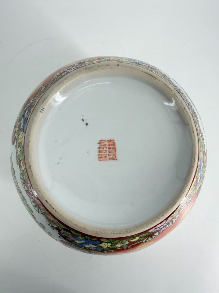 Pink, White & Green Porcelain Famille Rose Ginger Jar