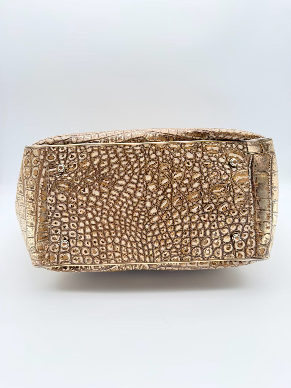BRAHMIN Carla Leather Gold Embossed Tote