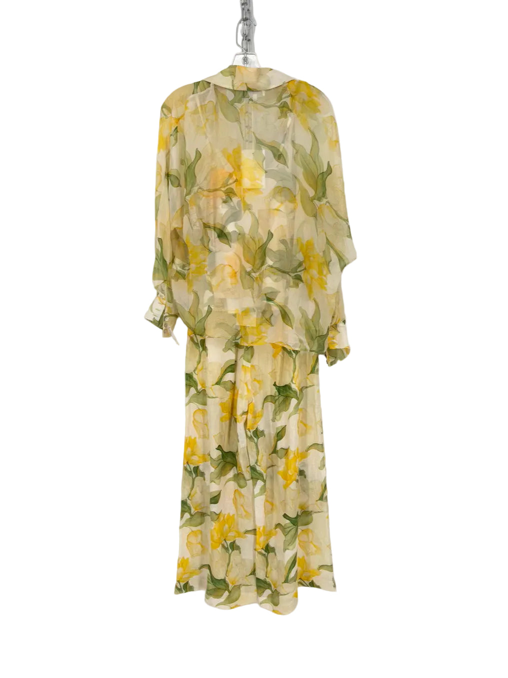 CHRISTY LYNN Size S Yellow & green Lace Watercolor Lily 3 Piece Suit Set