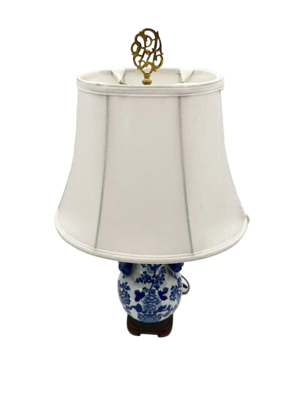 Blue & White Porcelain Lamp w/ Shade