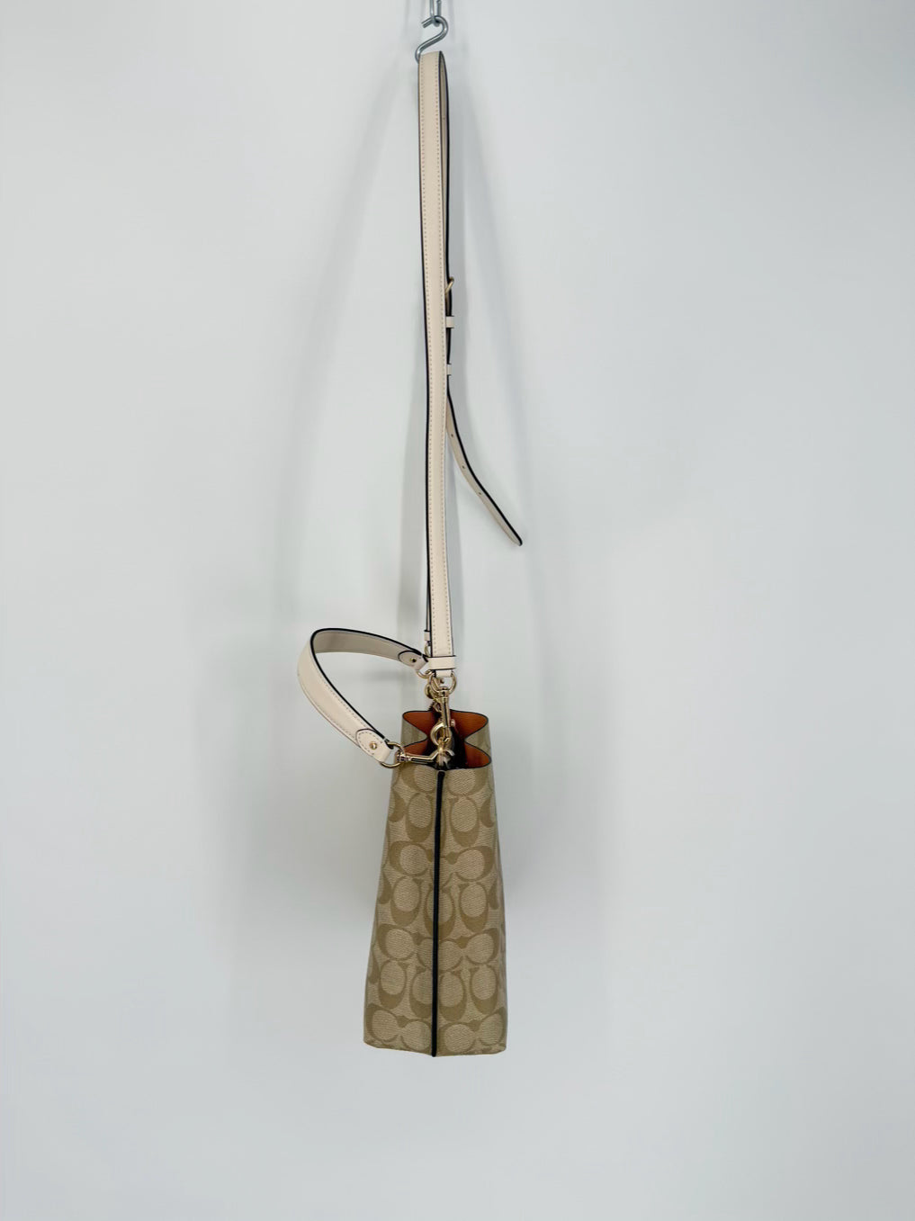 COACH Beige Coated Canvas Monogram Purse