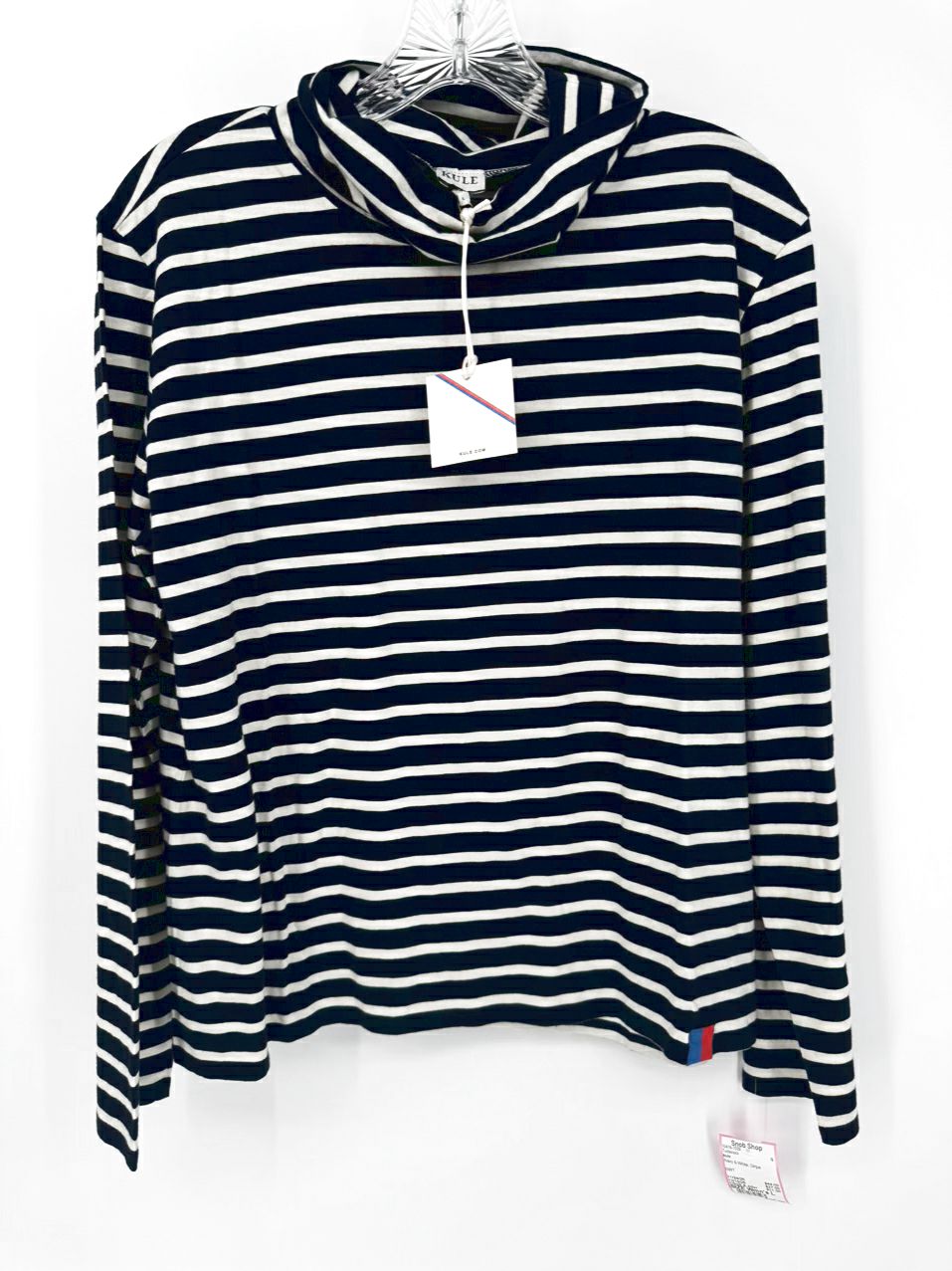 KULE Size L Navy & White Stripe Turtleneck NWT