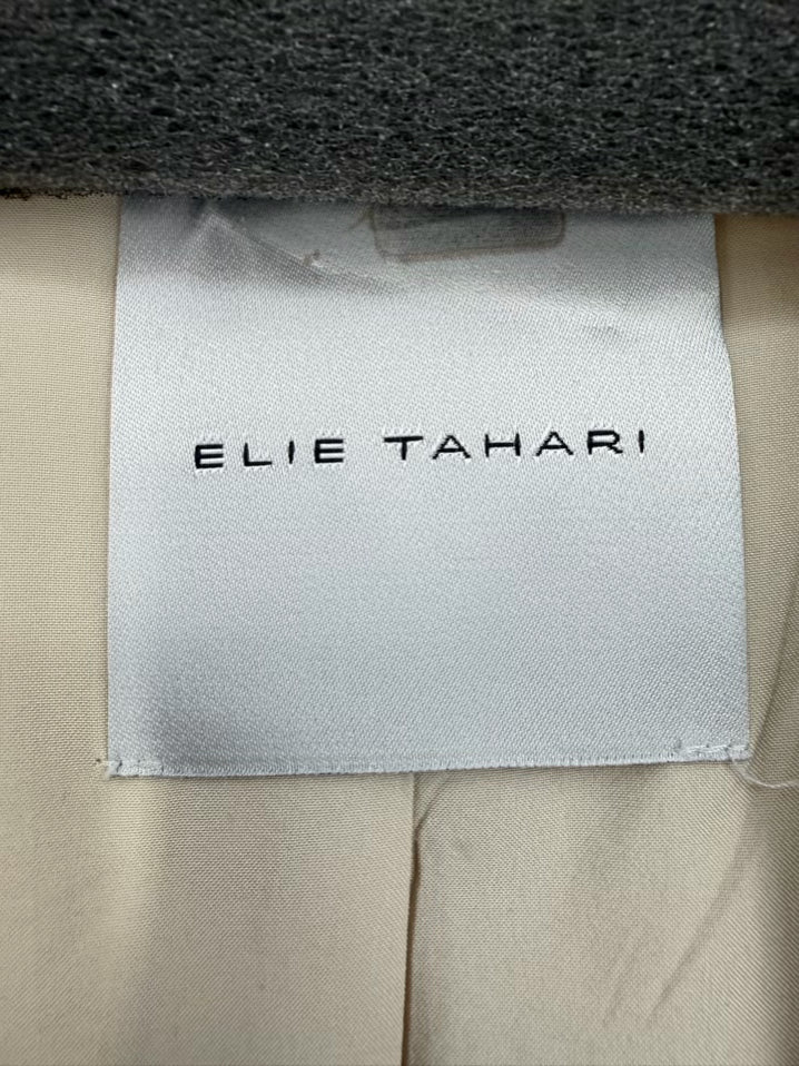 ELIE TAHARI Size L Oatmeal Linen Blend Blazer