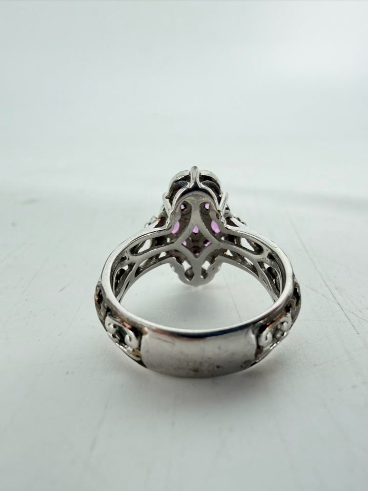 STERLING SILVER Purple Amethyst look Ring