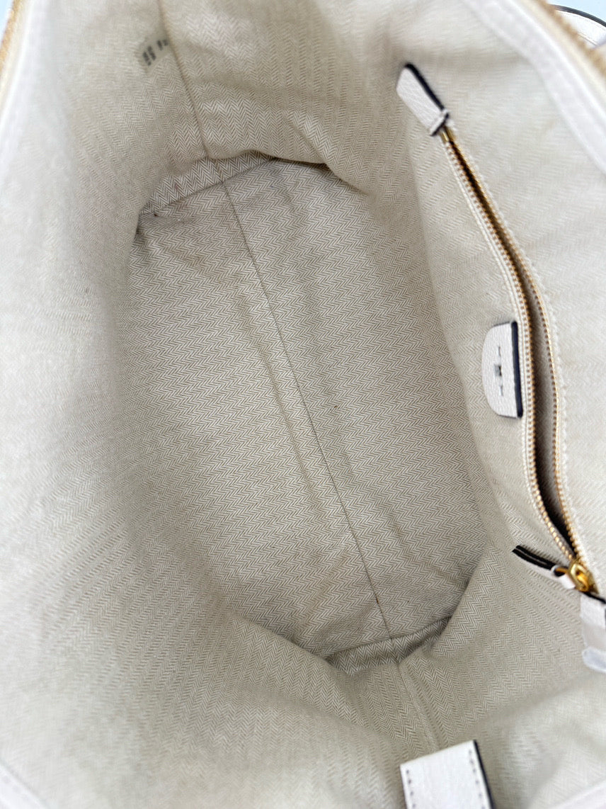 TORY BURCH Cream Leather Purse