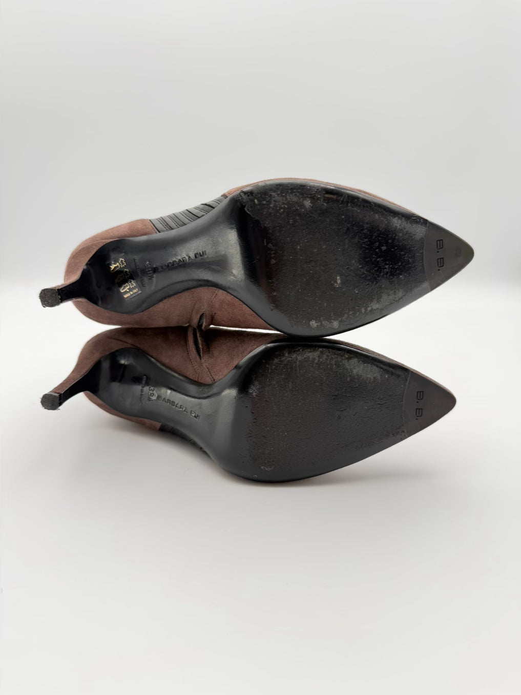 BARBARA BUI WMNS Size 38.5 Taupe Leather Booties