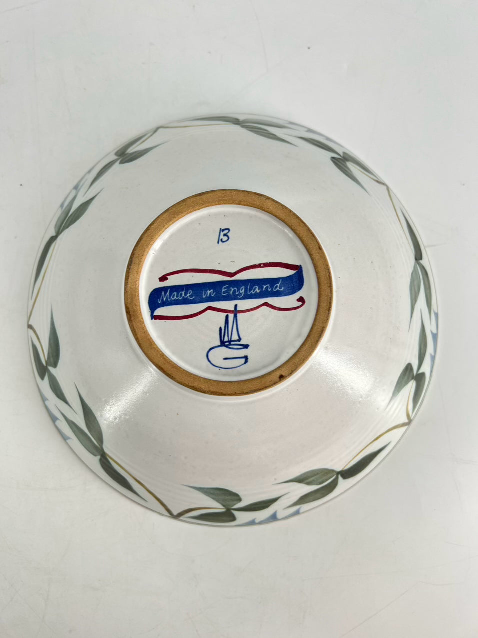 ENGLAND Blue & Green Birds Bowl