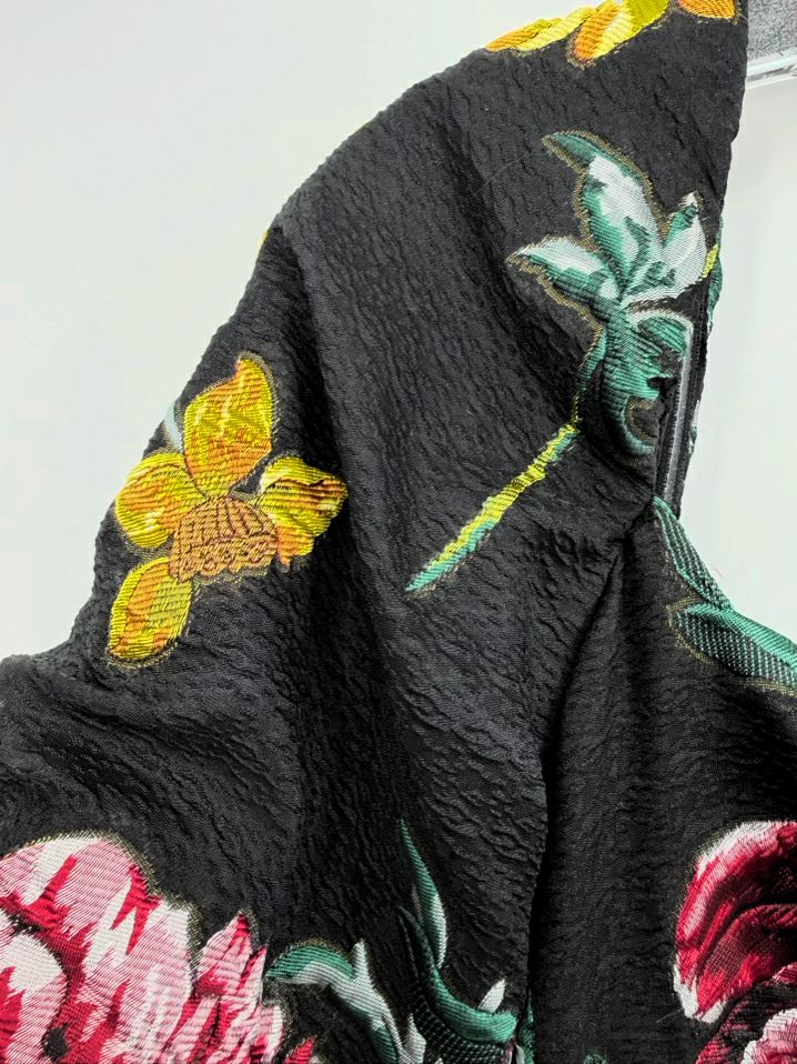 MARCHESA NOTTE Wmn's Size 16 Black Jacquard Floral Evening Wear
