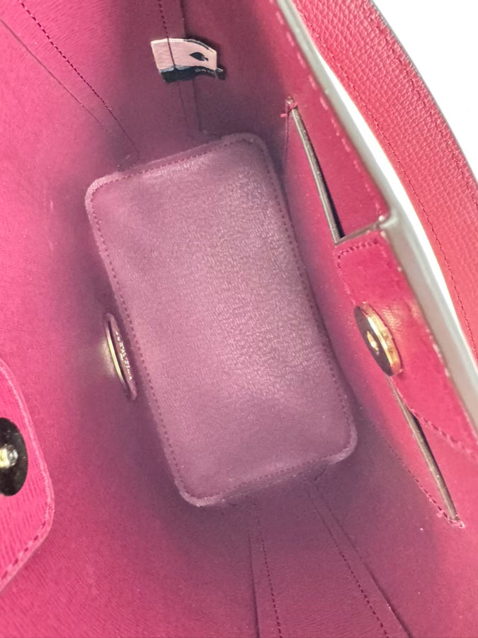 KATE SPADE Pink & Merlot Leather Darcy Small Bucket Crossbody