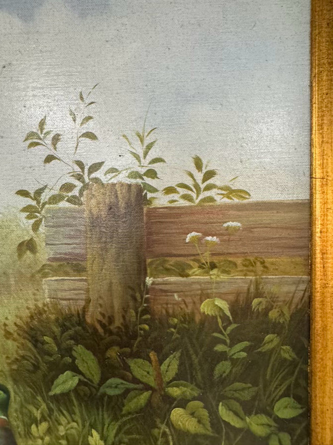 Farm Scene Painting in Ornate Gold Frame