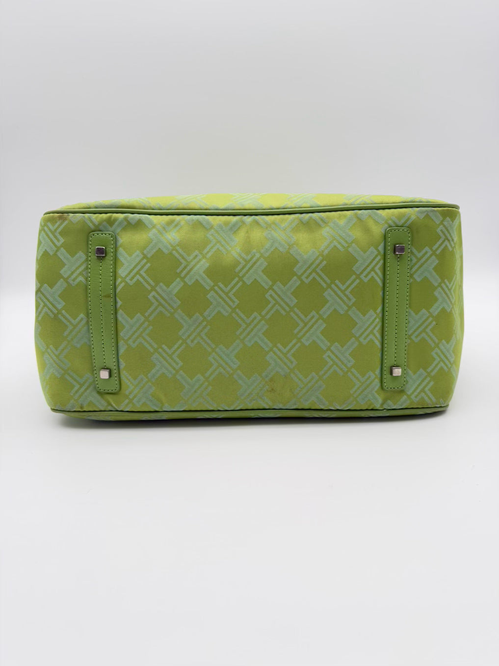 TUMI Green Nylon Monogram Tote Bag