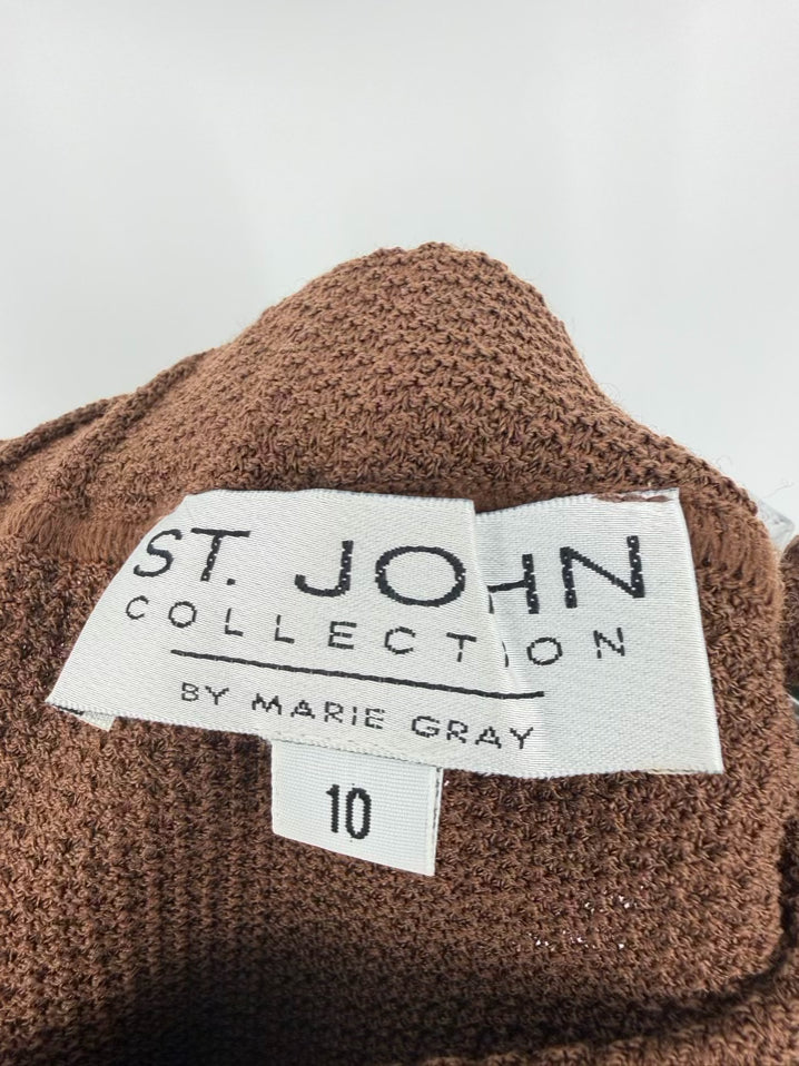 ST JOHN COLLECTION Size 10 Brown Knit Skirt