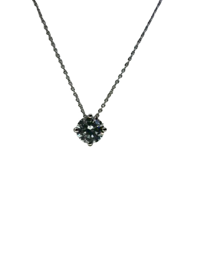 LAFONN STERLING SILVER 925 Crystal Solitaire Pendant Necklace