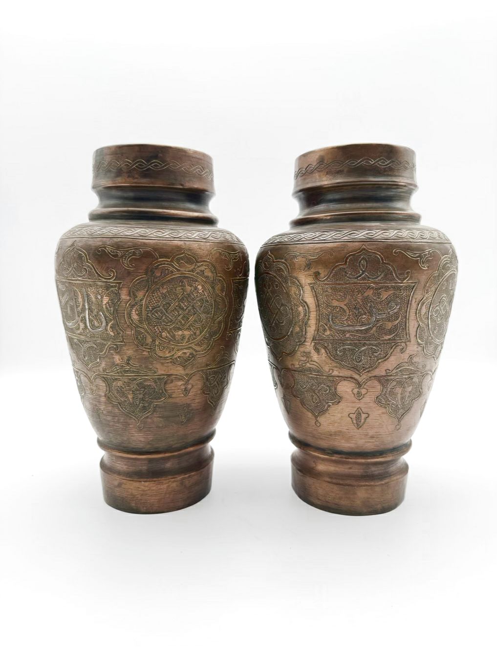 Metal Embossed Pair Of Jars